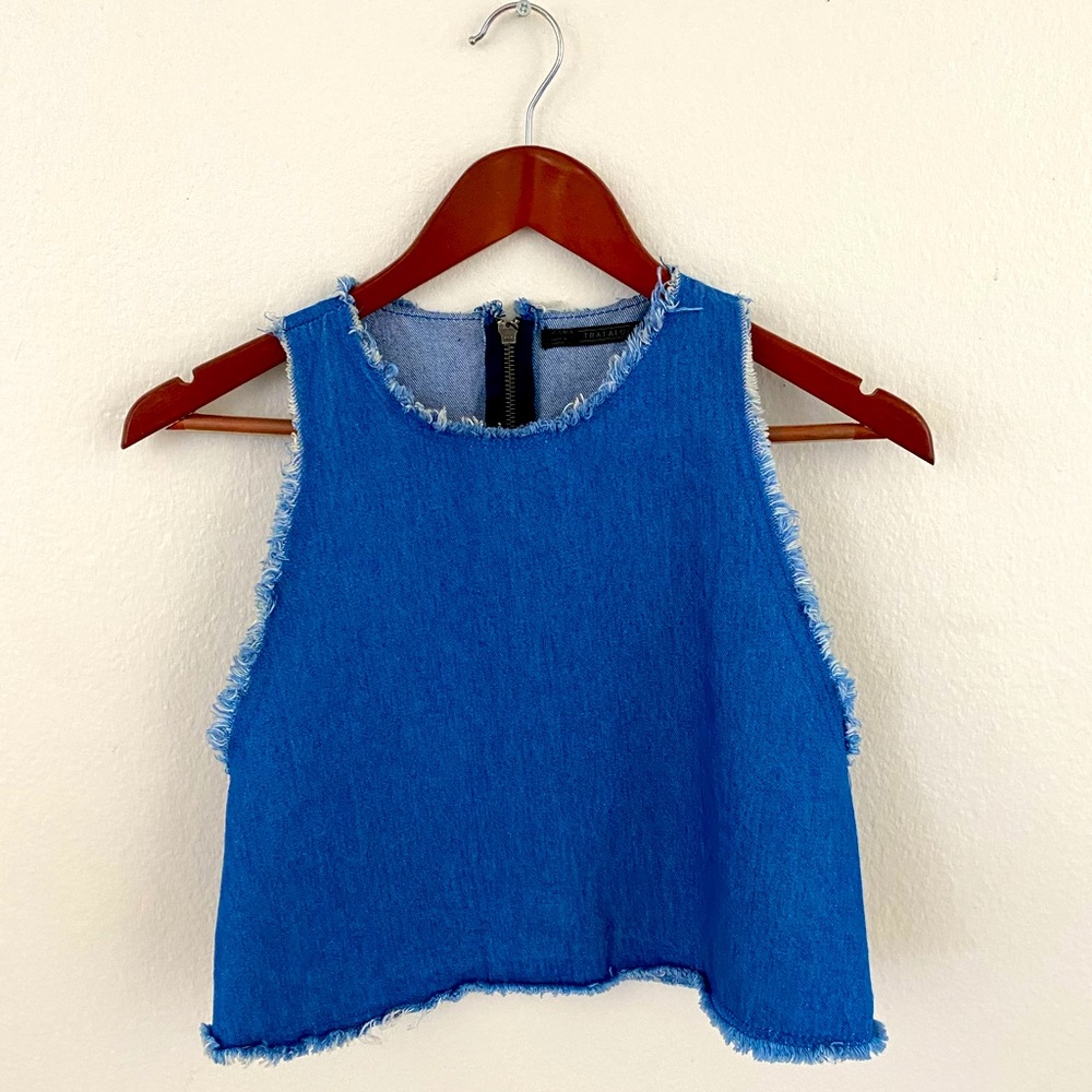 Zara Cropped Denim Top